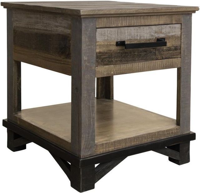 International Furniture Direct Loft Brown Gray End Table-0
