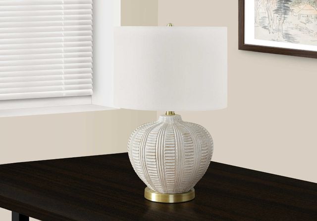 Monarch Specialties Inc. 21"H Cream Resin Table Lamp-4