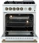 FORNO® Giovanni Series Alta Qualita 30" White and Antique Brass Pro Style Gas Range-1