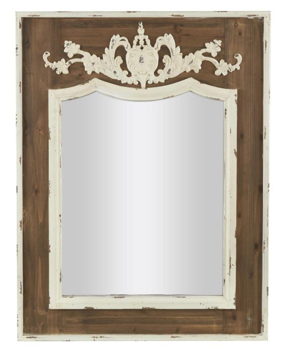 Deco Marche Brown Floral Vintage Inspired Acanthus Scroll Room Wall Mirror-0