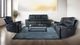 FTS Direct Harrison Charcoal Leather Power Sofa with Headrest-1