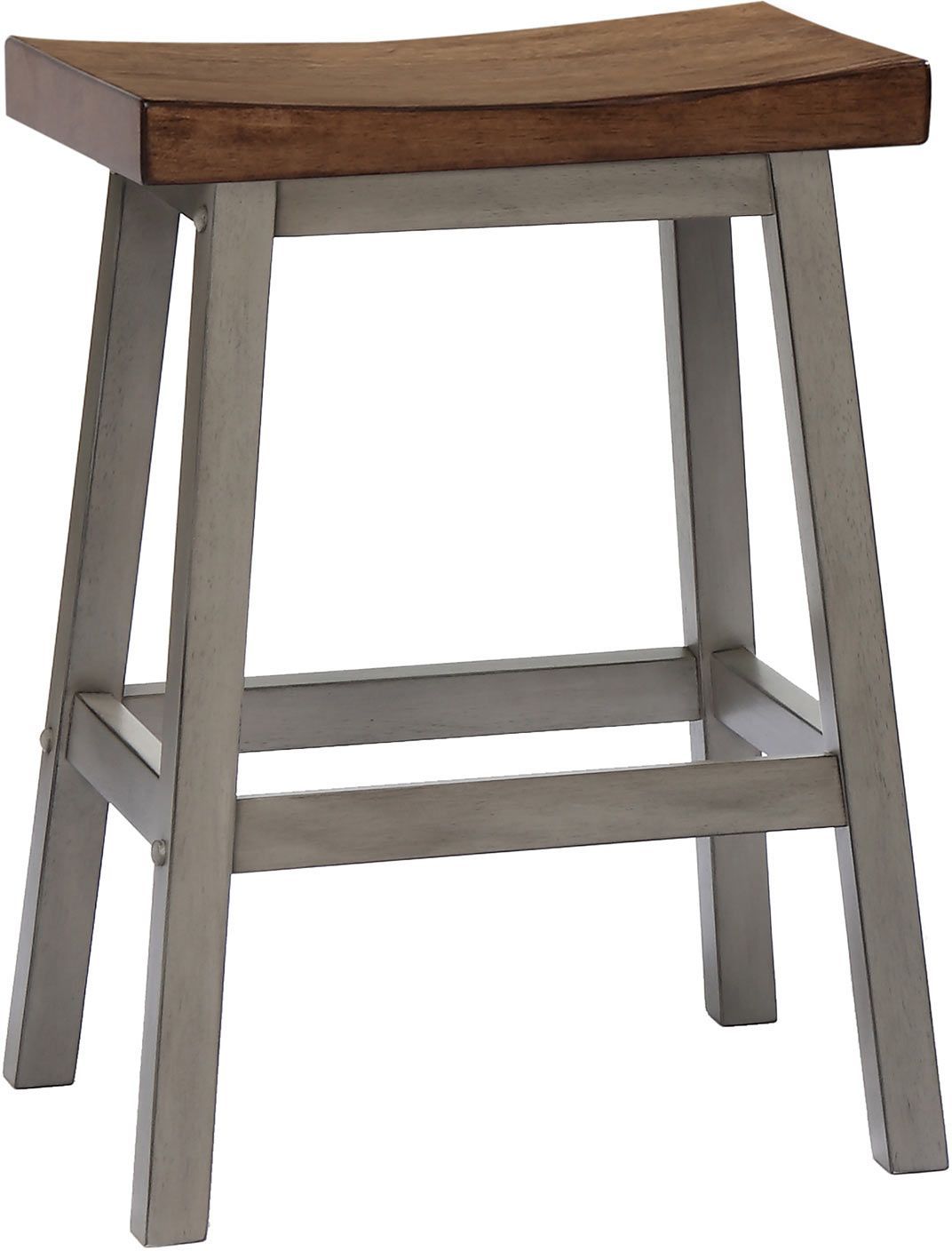 Winners Only® Barnwell Rustic Brown/Gray 24" Saddle Bar Stool