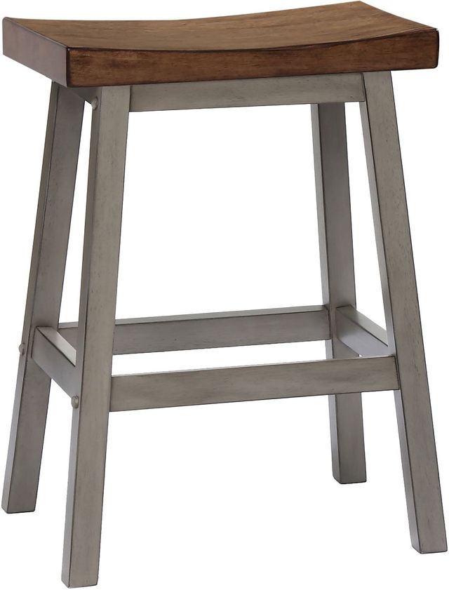 Winners Only® Barnwell Rustic Brown/Gray 24" Saddle Bar Stool-0