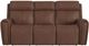 Flexsteel® Warren Classic Brown Leather Power Reclining Sofa with Console, Power Headrest and Lumbarand Lumbar-2
