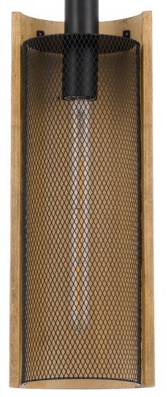 Cal® Lighting & Accessories Wigan Basswood/Black Pendant-2
