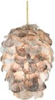 Currey & Company Cruselle Contemporary Gold Leaf/Natural Pendant Lighting-0
