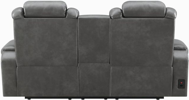 Coaster® Korbach Charcoal Power Reclining Upholstered Loveseat-2