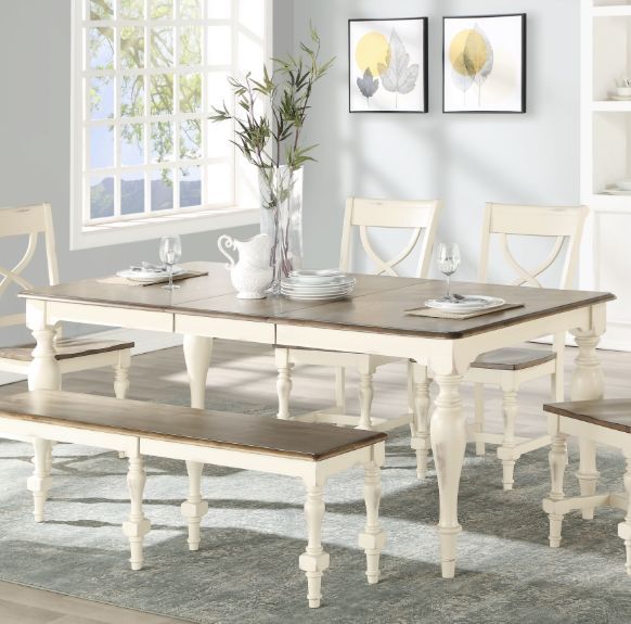 Winners Only® Torrance Gray Top Dining Table with White Base-1