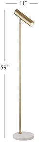 Bassett Mirror Thames Brass/White Floor Lamp-3