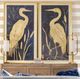 Stylecraft Cranes And Cattails II Beige/Black/Gold Wall Art-1