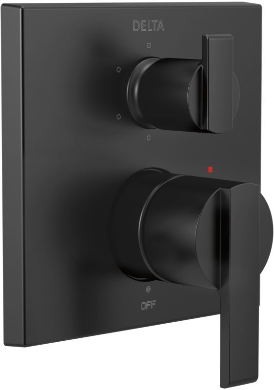 Delta Ara® Angular Modern Monitor® 14 Series Matte Black Valve Trim with 6-Setting Integrated Diverter-0
