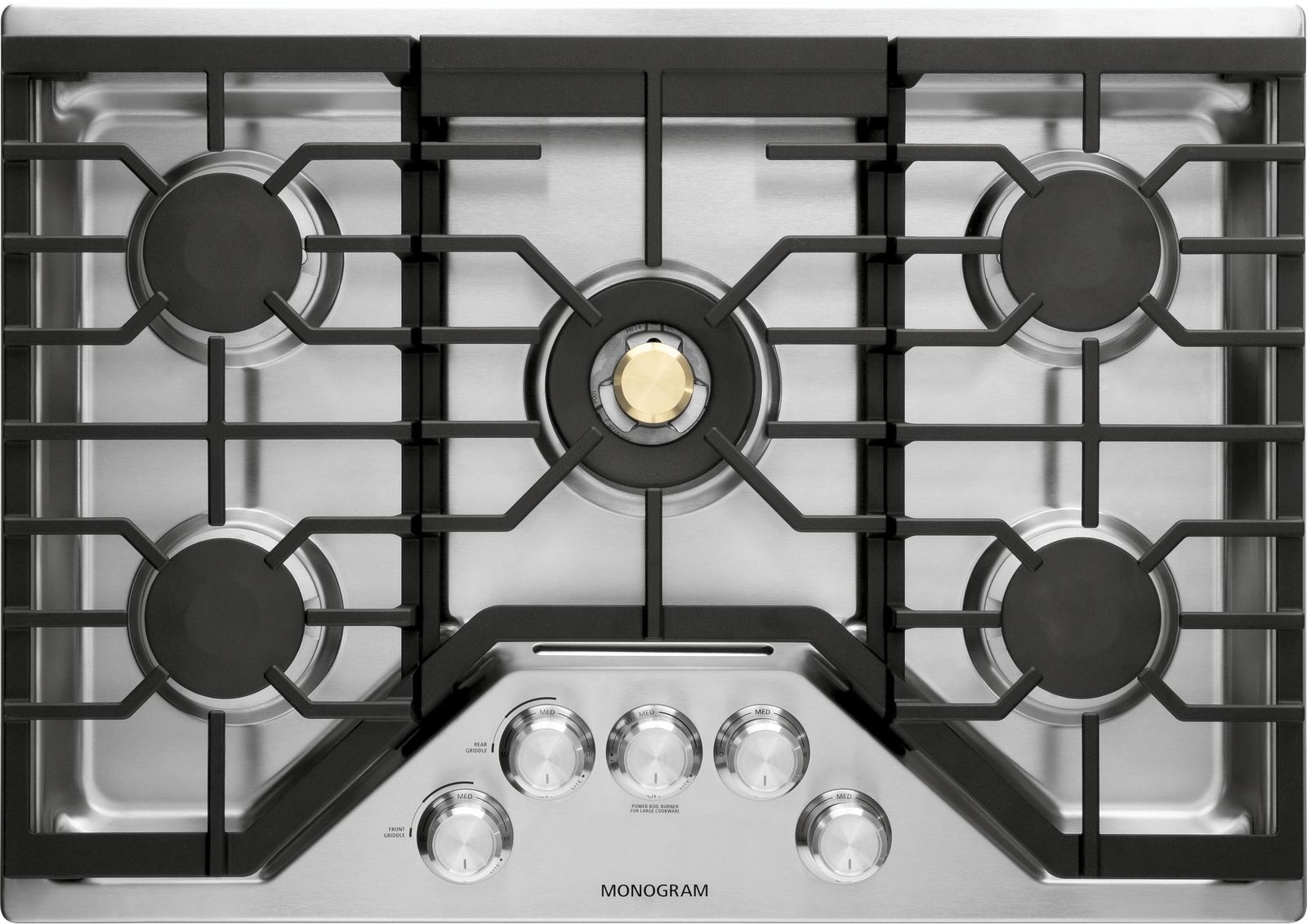 Monogram® 30" Stainless Steel Deep-Recessed Natural Gas Cooktop