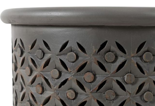 Jofran Inc. Global Archive Decker Antique Gray Large Drum Table-3