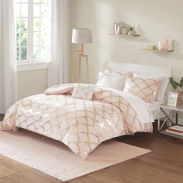 Olliix by Intelligent Design Lorna Blush Full Comforter and Sheet Set-0