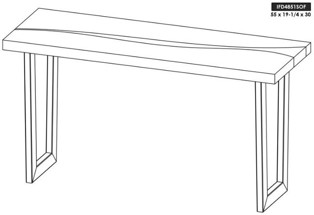 International Furniture Direct Raramuri Stained Dark Sofa Table with Black Base-2