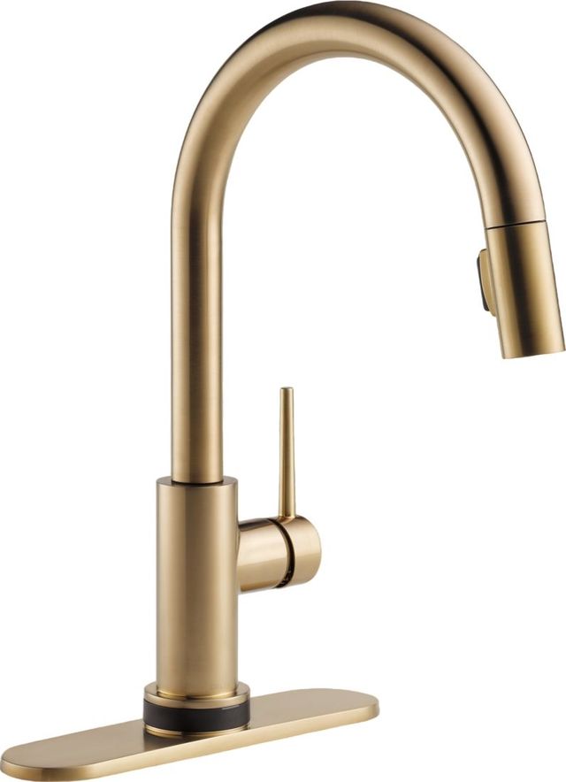 Delta Trinsic® Champagne Bronze Touch2O® Technology Kitchen Faucet with Touchless Technology-3