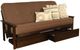 Kodiak Furniture Monterey Linen Cocoa/Espresso Full Storage Futon with Mattress-0
