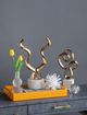 A & B Home Gold/White Swirl Sculpture-3