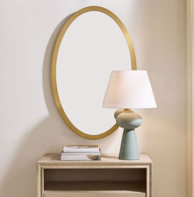 Uttermost® Elstree Antique Brass Oval Mirror-1