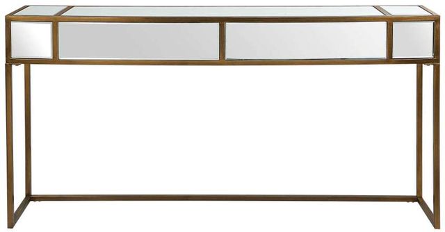 Uttermost® Reflect Mirrored Top Console Table with Brushed Aged Gold Frame-3