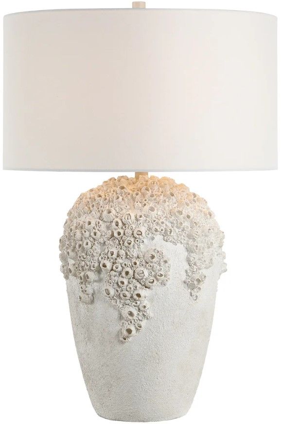 Renwil® Everren Wavy Painted Textured Off-White Table Lamp-2
