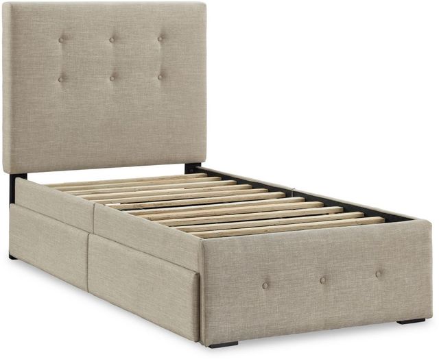 Signature Design by Ashley® Gladdinson Gray Twin Upholstered Storage Bed-1