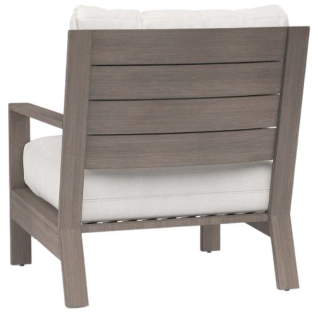 Sunset West Laguna Driftwood Aluminum Outdoor Club Chair with Canvas Flax Cushion-2