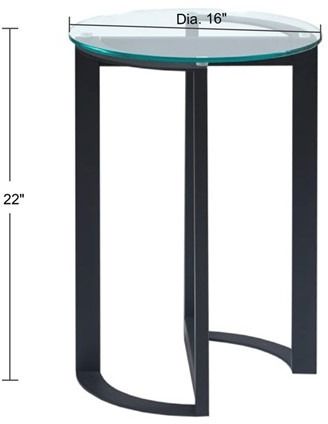 Olliix by INK+IVY Evan Black Round Glass Accent End Table-4