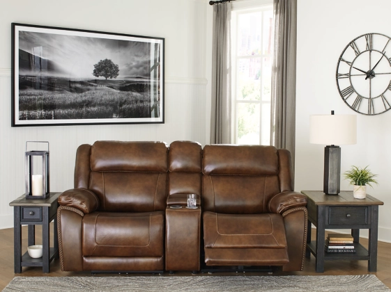 Signature Design by Ashley® Trambley 3-Piece Walnut Reclining Sectional-4