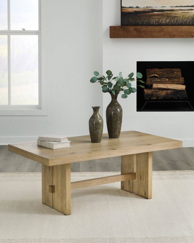 Signature Design by Ashley® Crendlin Light Brown Rectangular Cocktail Table-1