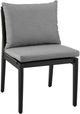 Armen Living Cayman 2-Piece Black/Gray Fabric/Metal/Rattan Outdoor Dining Side Chair Set-4
