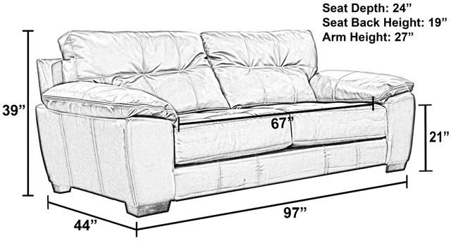 iAmerica Furniture Mason Chocolate Sofa-4396-03 1152-09/1252-09-2