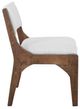 International Furniture Direct Zaphiro Lacquer Brown/White Upholstered Dining Side Chair-3
