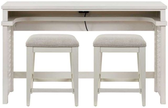 Liberty Furniture Berkley Square 3-Piece Linen/Taupe Console Bar and Stool Set-2
