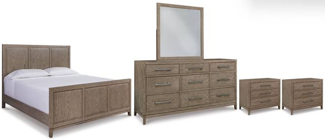 Signature Design by Ashley® Chrestner 5-Piece Gray King Panel Bed Set-0