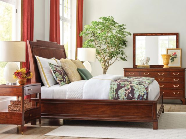 American Drew® Addison Helmuth Cherry/Walnut Queen Sleigh Bed-1