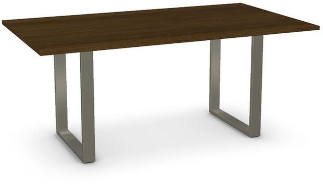 Amisco Customizable Burton 71.5" Walnut Veneer Table-0