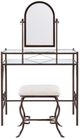Linon Clarisse 3-Piece Dark Metal Vanity Set-3