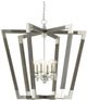 Currey & Company Bastian Chateau Gray/Contemporary Silver Leaf Large Lantern Chandelier-1