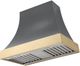 La Cornue Cascade Series 36" Graphite Wall Mounted Range Hood with Polished Brass Trim-0