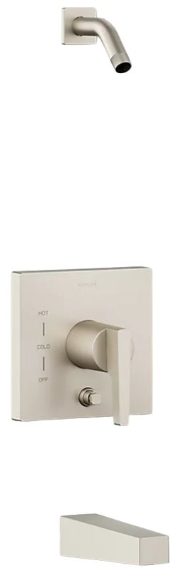 KOHLER® Honesty® Rite-Temp® Vibrant Brushed Nickel Bath and Shower Trim Kit with Push-Button Diverter-0
