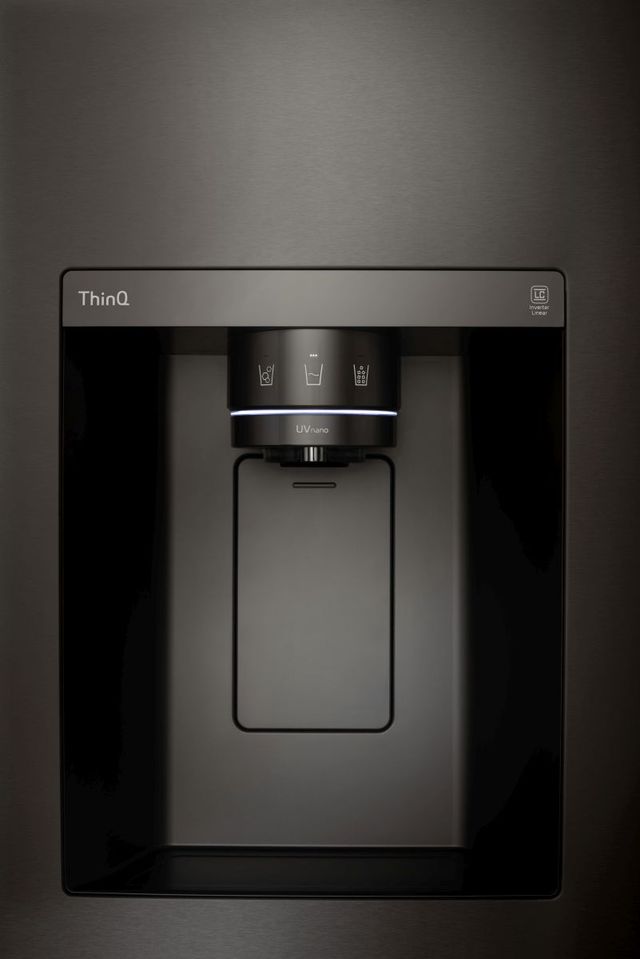 LG 36" 27 Cu. Ft. PrintProof™ Black Stainless Steel Side-by-Side InstaView® Refrigerator with Craft Ice™-3