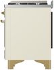 Ilve® Majestic III 60" Antique White Pro Style Dual Fuel Natural Gas Range with Griddle and Brass Trim-3