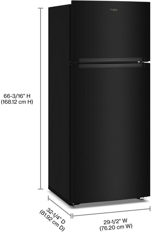 Whirlpool® 28" 18 Cu. Ft. Black Top Freezer Refrigerator with Total Coverage Cooling-4