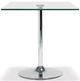Korson Furniture Fifi Glass Top Bistro Table with Polished Stainless Steel Base-0
