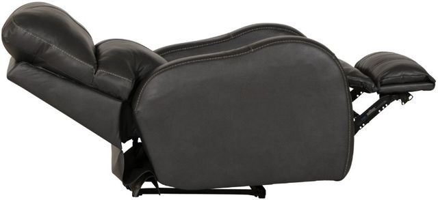 Catnapper® Angelo Gunmetal Leather Power Lay Flat Recliner with Power Adjustable Headrest-4