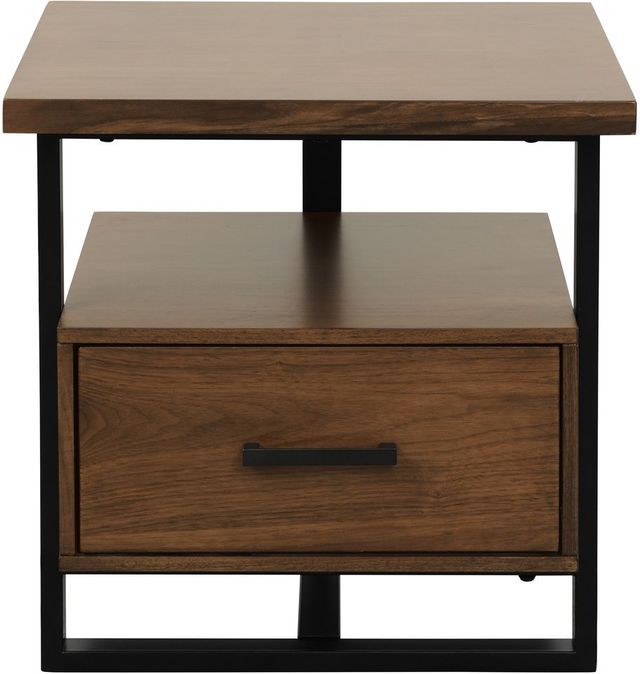 Homelegance® Sedley Walnut End Table with Black Metal Framework-2