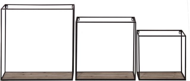 Signature Design by Ashley® Efharis 3-Piece Black Wall Shelf-0