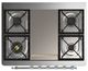 Ilve® Majestic III 36" Blue Gray Pro Style Dual Fuel Natural Gas Range with Triple Glass Door and Chrome Trim-2