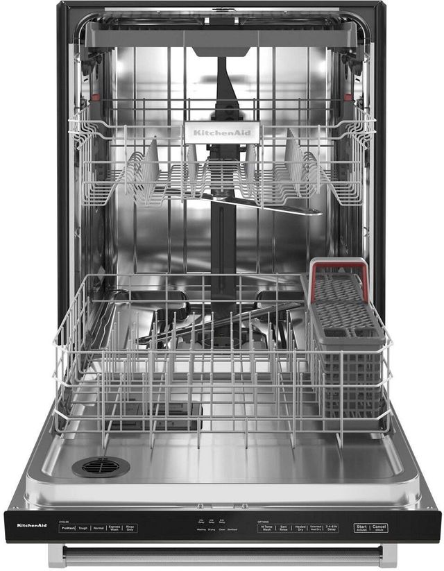 KitchenAid® 24" PrintShield™ Black Stainless Steel Top Control Built In Dishwasher-2